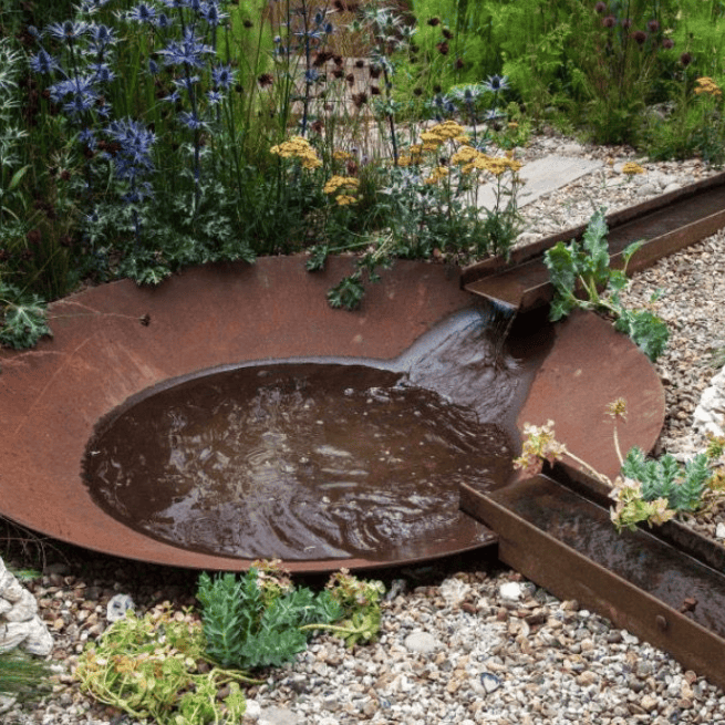Corten steel garden water features Corten steel garden water features